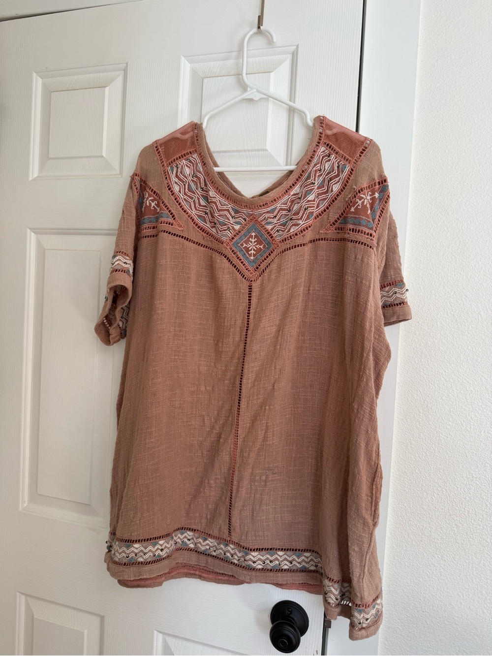 Free People Dusty Rose Embroidered Midi Dress